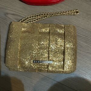 BCBGMaxAzria Sparkling Gold Wristlet